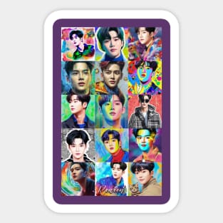 Rowoon SF9 로운 - colorful collage - fan art Sticker